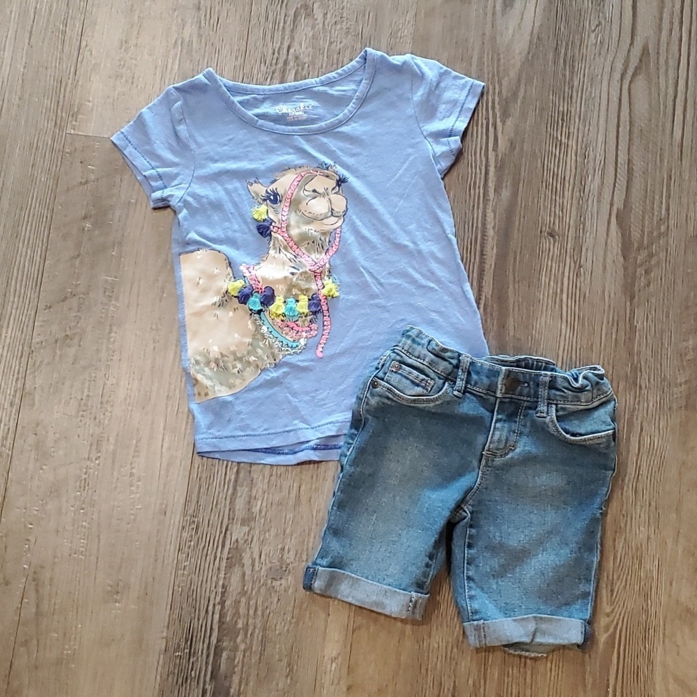 Cherokee/Arizona Jeans Co. Camel T-Shirt with Matching Shorts Size 4